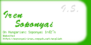 iren soponyai business card